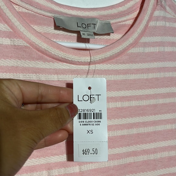 NEW LOFT Sweatshirt Pocket Tee Angel Pink Dress Size XS - Picture 5 of 9